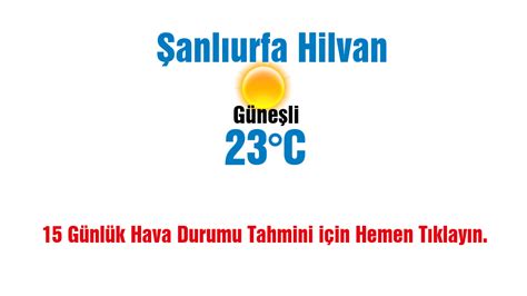 şanlıurfa hilvan hava durumu